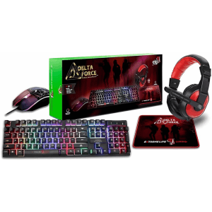 Combo Gamer 4x1 Teclado Mouse Headset Mousepad Delta Force