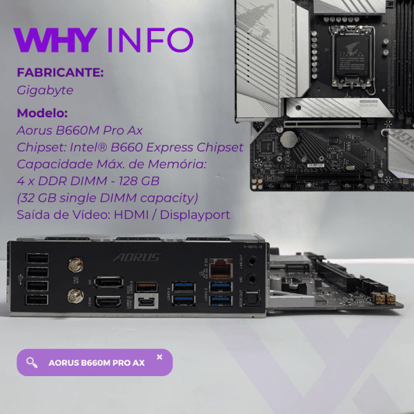 Placa Mãe Aorus B660M PRO AX DDR4 - Imagem 2