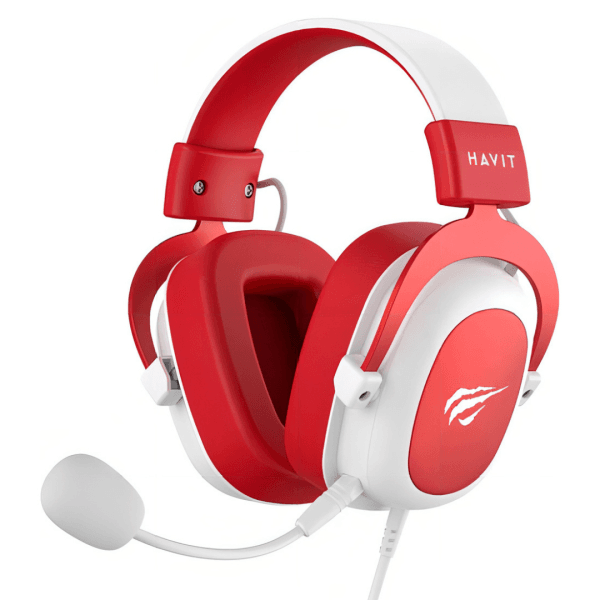 Fone de Ouvido Gamer Havit HV-H2002d com Microfone BRANCO COM VERMELHO - Imagem 4