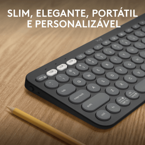 Teclado sem fio Logitech Pebble Keys 2 K380s Bluetooth Grafite - Imagem 4