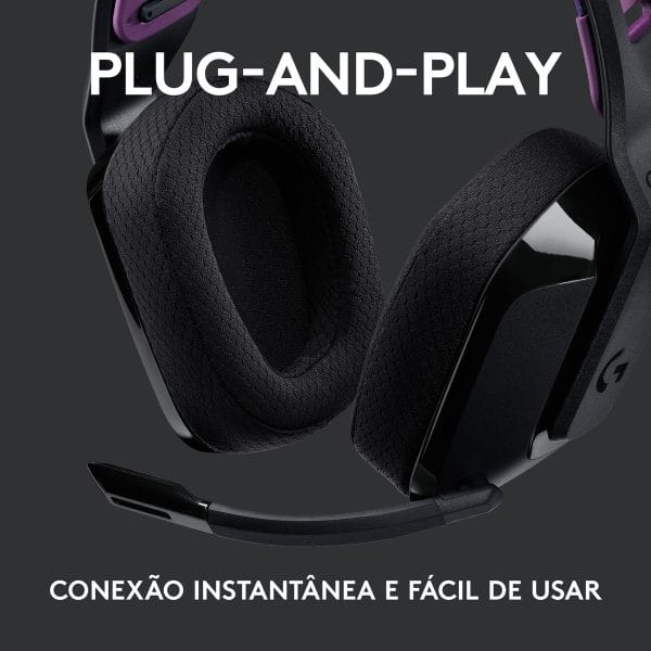 Headset Gamer Sem Fio Logitech G535 LIGHTSPEED PRETO - Imagem 4