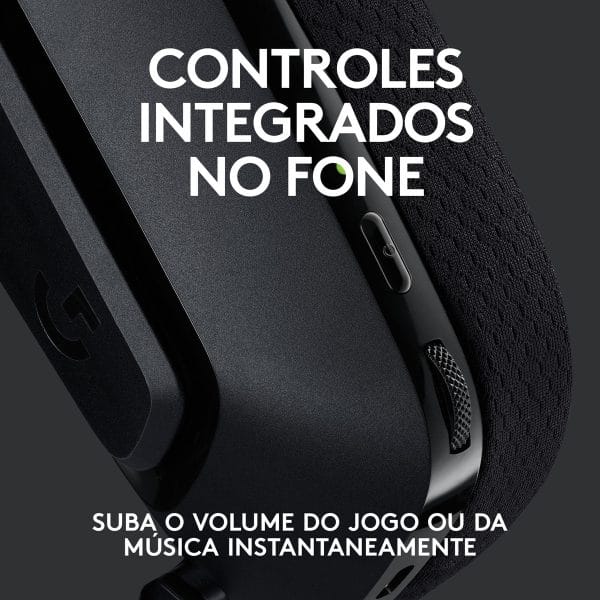 Headset Gamer Sem Fio Logitech G535 LIGHTSPEED PRETO - Imagem 7