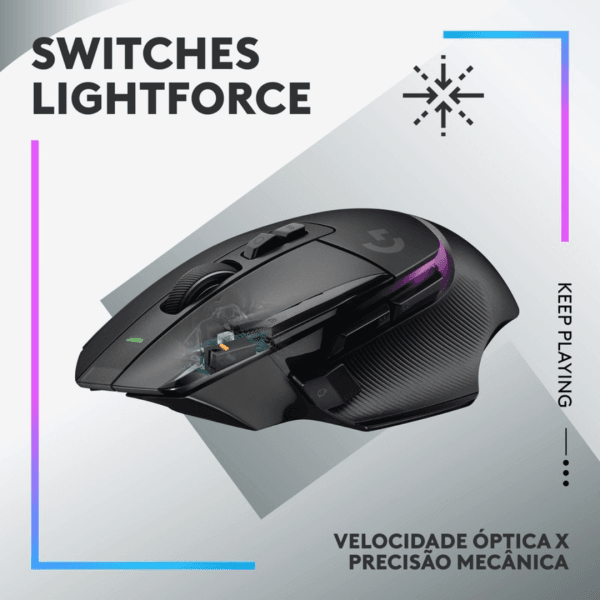 Mouse Gamer Sem Fio Logitech G502 X PLUS LIGHTSPEED RGB LIGHTSYNC - Imagem 4