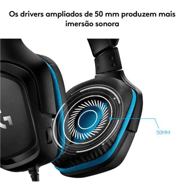 Headset Logitech G432 Gaming 7.1 Preto - Imagem 7