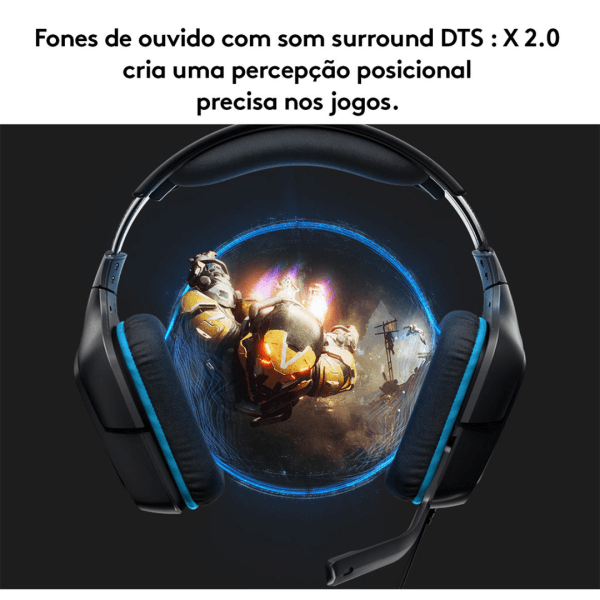 Headset Logitech G935 Gaming Wireless 7.1 LIGHTSYNC Preto - Imagem 7