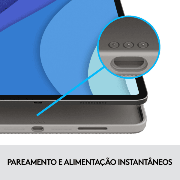 Capa, Teclado Logitech Combo Touch para iPad Pro 12.9" (5ª e 6ª Gerações), Retroiluminado - Cinza - Imagem 2