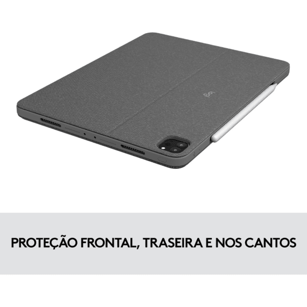 Capa, Teclado Logitech Combo Touch para iPad Pro 12.9" (5ª e 6ª Gerações), Retroiluminado - Cinza - Imagem 4