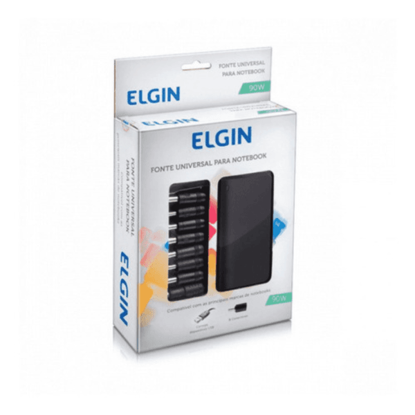 Fonte Carregador Universal Notebook Elgin - 9 Conectores 90w Preto 110/220v - Imagem 3