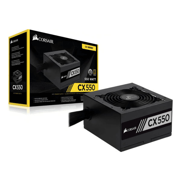 Fonte Corsair CX550, 550W, 80 Plus Bronze, PFC Ativo, Sem Cabo, Preto - CP-9020121