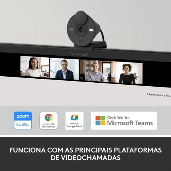 Webcam Full HD Logitech Brio 300, Proteção de Privacidade e Conexão USB-C- Grafite - Imagem 7