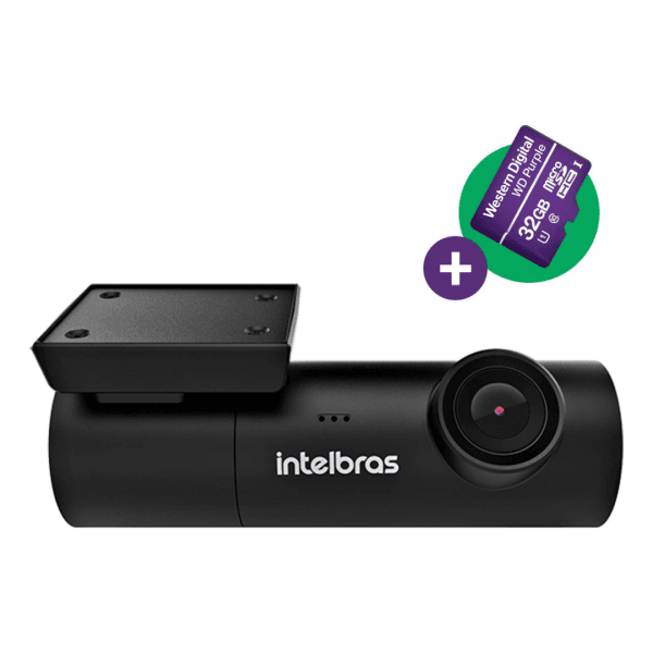 Câmera Veicular Full HD Smart DC 3102 com Cartão Micro SD 32GB Preto Intelbras