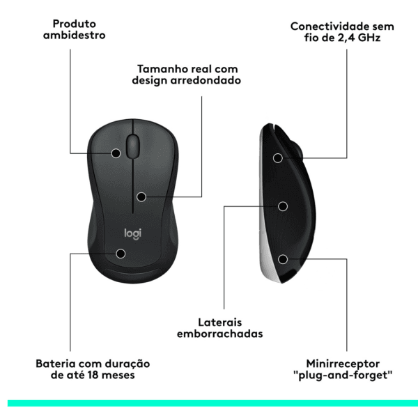 Combo Teclado e Mouse sem fio Logitech MK540 Conexão USB ABNT2 - Imagem 6