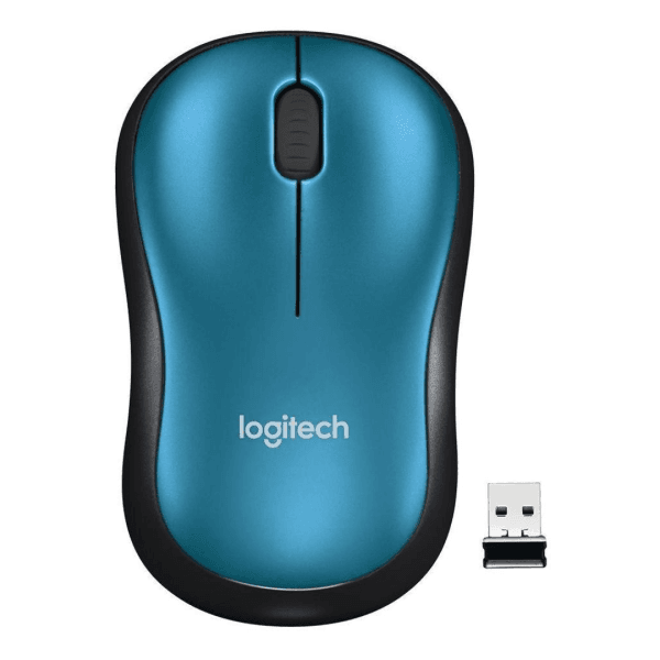 Mouse sem fio Logitech M185 2.4GHz com receptor USB Azul