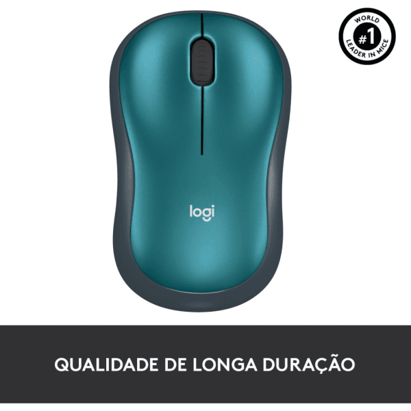 Mouse sem fio Logitech M185 2.4GHz com receptor USB Azul - Imagem 4