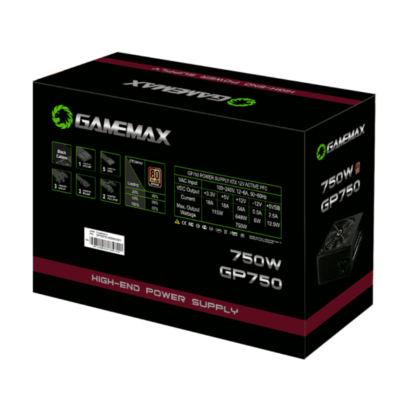 Fonte Gamemax GP750, 750W, 80 Plus Bronze, PFC Ativo - Imagem 7