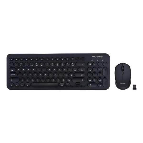 Kit Teclado e Mouse Sem Fio Multilaser TC231 Preto