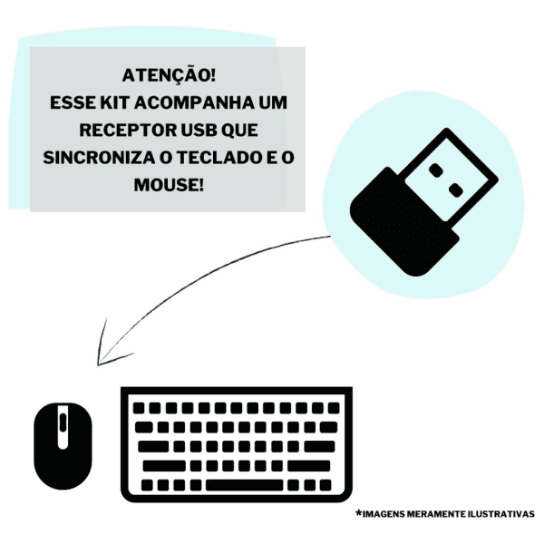 Kit Teclado e Mouse Sem Fio Multilaser TC231 Preto - Imagem 3