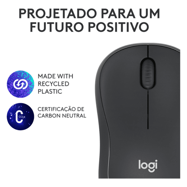 Mouse Sem Fio Logitech M240 Bluetooth Grafite - Imagem 3