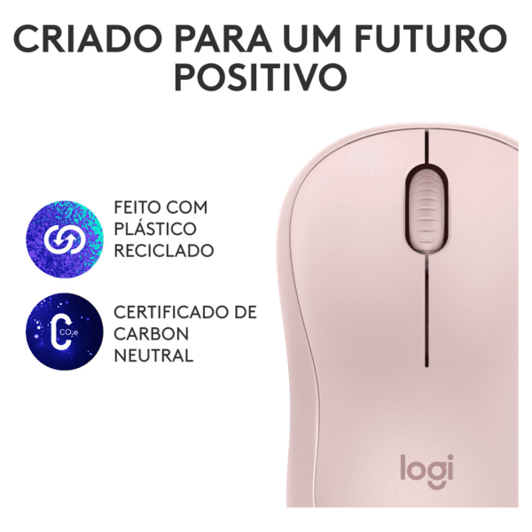Mouse Sem Fio Logitech M240 Bluetooth Rosa - Imagem 4