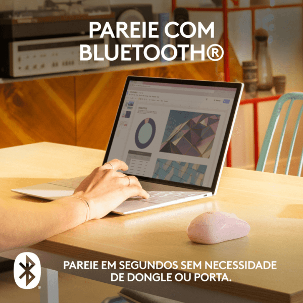 Mouse Sem Fio Logitech M240 Bluetooth Rosa - Imagem 5