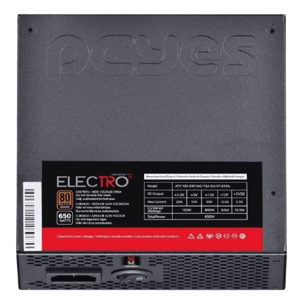Fonte Pcyes Electro V2, 650W, 80 Plus Bronze, PFC Ativo - Imagem 6