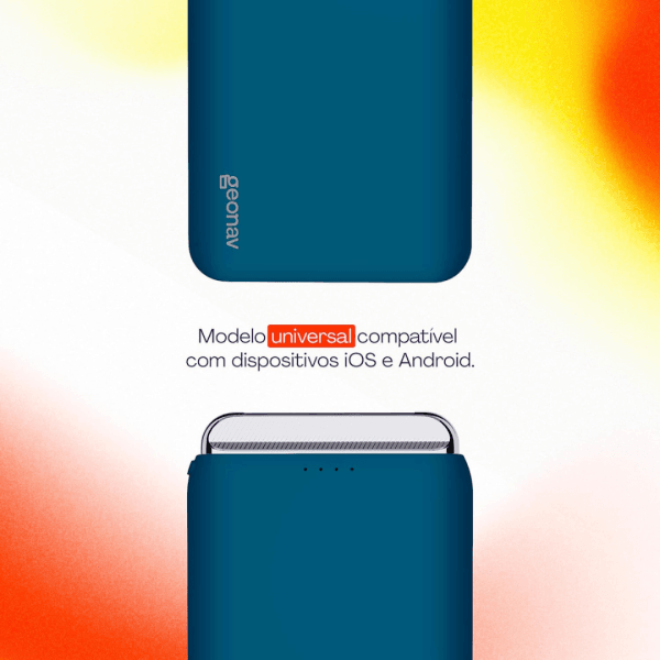 Geonav Power Bank, Universal 12.000 mAh, 2 Saídas USB + 1 Saída USB-C, Azul Marinho - Imagem 4