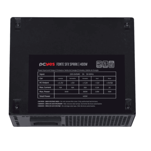 Fonte PCYES Spark 400W, 75+ Eficiência, PFC Ativo, PXSP400WPT - Imagem 5