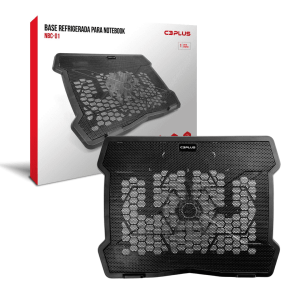 Base para Notebook C3Plus  14' Preto - Refrigerada com Cooler de 140mm Ajustável