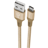 Geonav Cabo micro usb, nylon trançado, 1MT, Dourado