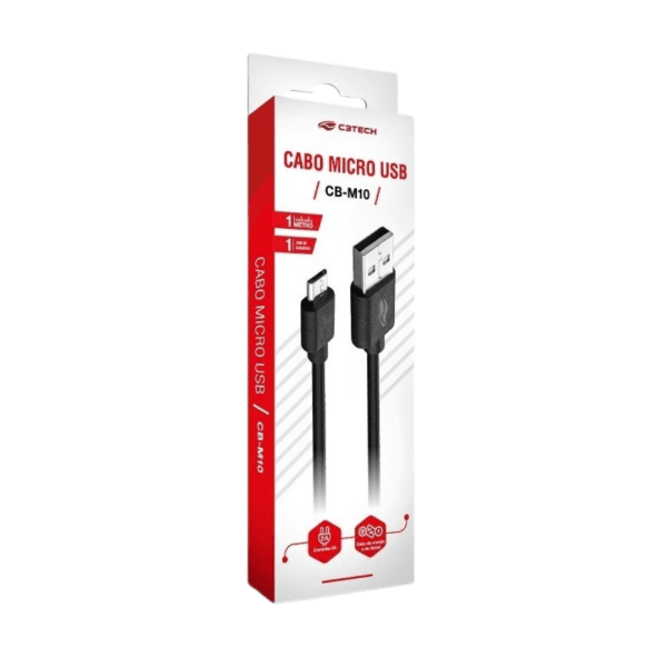 C3Tech Cabo USB para Micro USB Preto CB-M20BK Cabo 2MT
