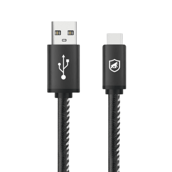 Cabo Turbo Militar Tipo C para Carregamento rápido 3A - Type C/USB A, Nylon trançado, 1,5 Metros