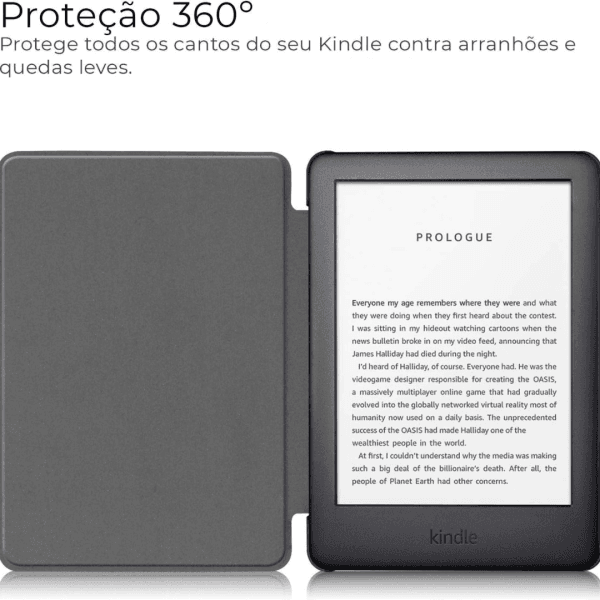 WB Capa Kindle 10a geração - Ultra Leve Auto Hibernação Sensor Magnético Silicone Flexível - Preta - Imagem 7
