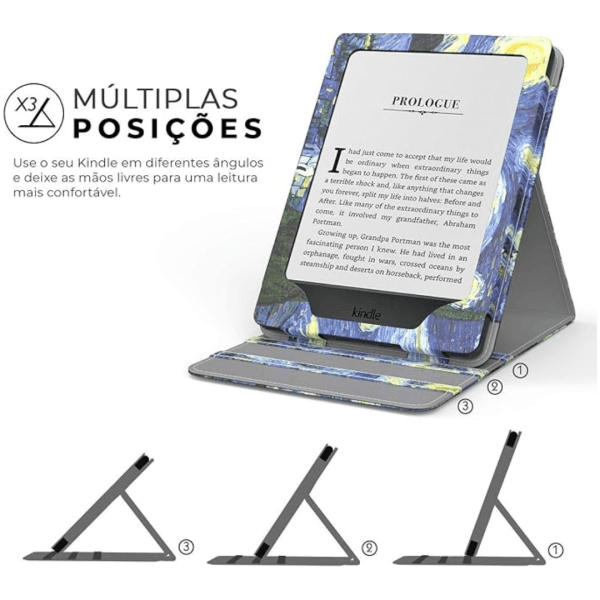 WB Capa Kindle Paperwhite 11ª Geração 2021 - Silicone Flexível - Vertical Van Gogh - Imagem 3