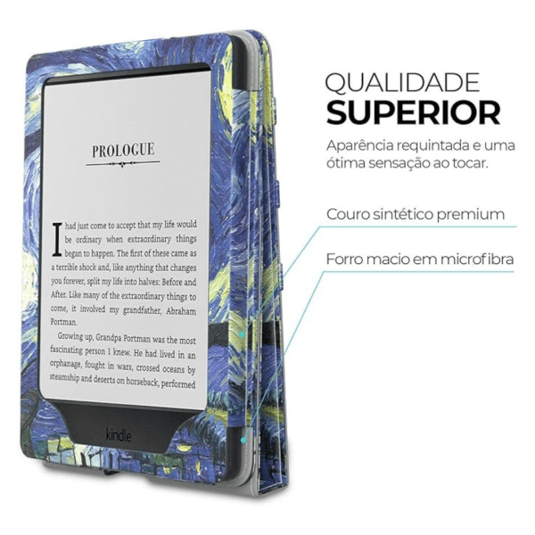 WB Capa Kindle Paperwhite 11ª Geração 2021 - Silicone Flexível - Vertical Van Gogh - Imagem 4