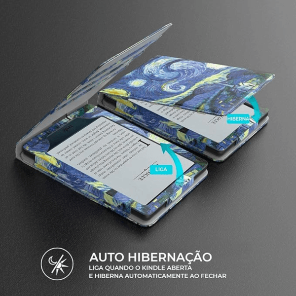 WB Capa Kindle Paperwhite 11ª Geração 2021 - Silicone Flexível - Vertical Van Gogh - Imagem 5
