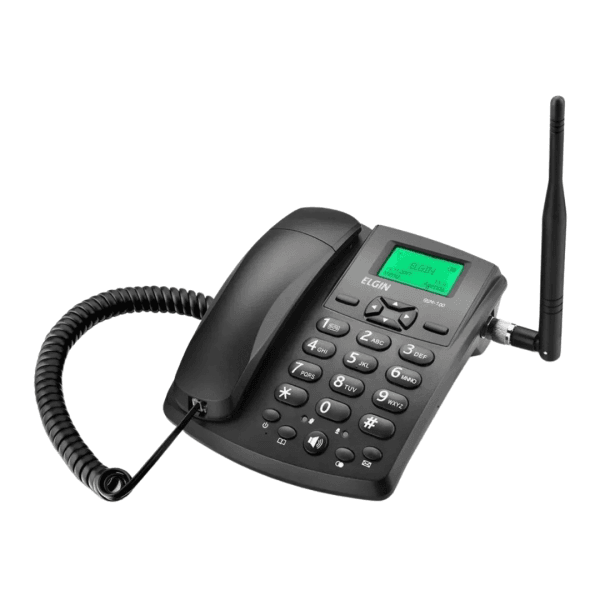 Telefone de Mesa GSM Fixo Rural GSM100 Elgin Chip QuadBand Preto
