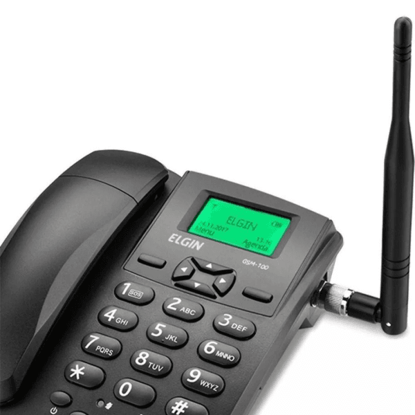 Telefone de Mesa GSM Fixo Rural GSM100 Elgin Chip QuadBand Preto - Imagem 2