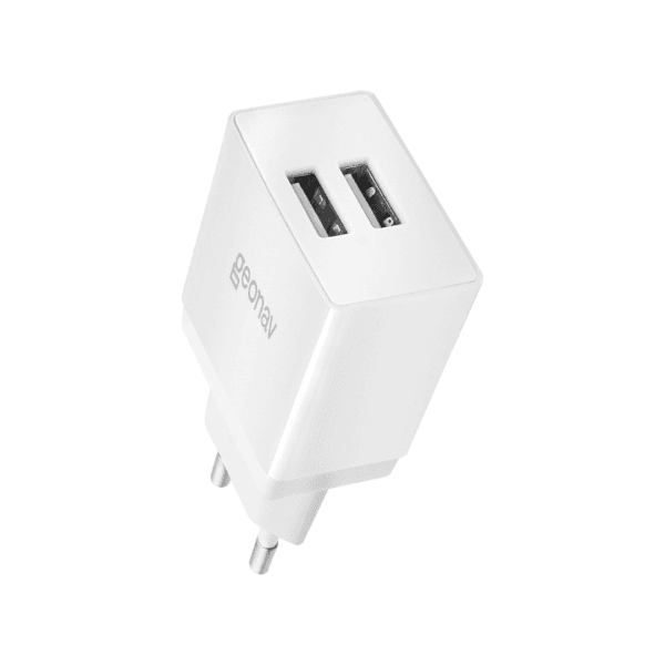 Geonav Carregador de Parede Universal 2.1A, 2 portas USB, 10W, Bivolt, Branco