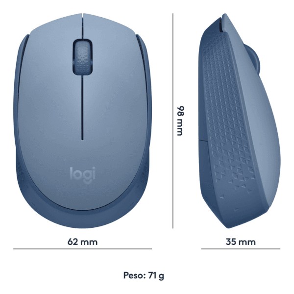 Mouse Logitech M170, Sem Fio, Azul Claro, 910-006863 - Imagem 6