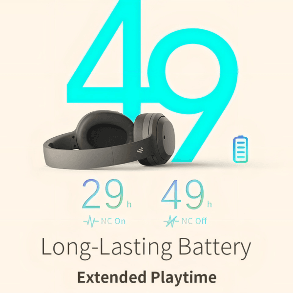 Edifier FONE de Ouvido  W820NB Bluetooth 5.0 OVER-EAR - PRETO Pequeno, W820NB BK - Imagem 5