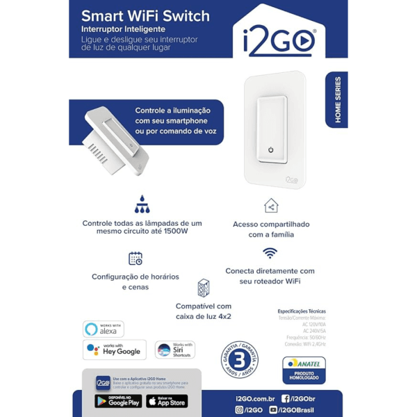 Interruptor Inteligente I2GO Home - Compatível com Alexa - Imagem 4