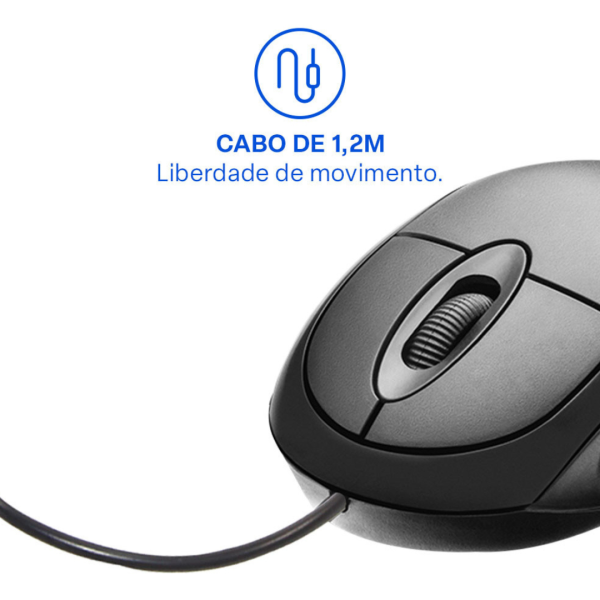 Mouse Classic Box Óptico USB 1200dpi Preto Multilaser - MO300 - Imagem 6